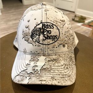 Bass Pro Shops White and Brown Hat Cap
